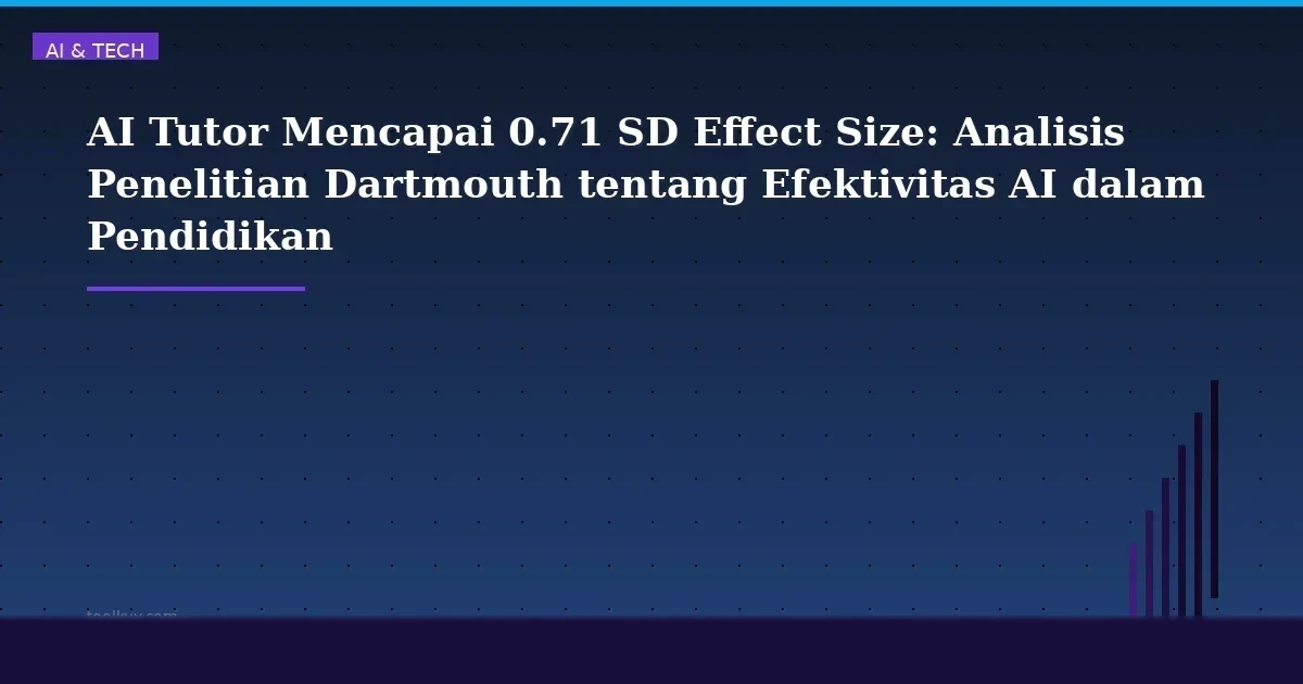 AI Tutor Mencapai 0.71 SD Effect Size: Analisis Penelitian Dartmouth tentang Efektivitas AI dalam Pendidikan