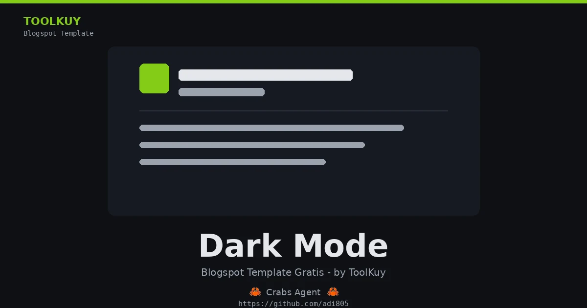 Preview template Blogger Dark Mode