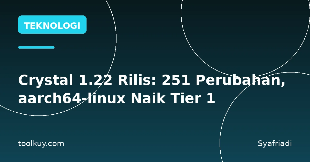 Crystal 1.22 Rilis: 251 Perubahan, aarch64-linux Naik Tier 1