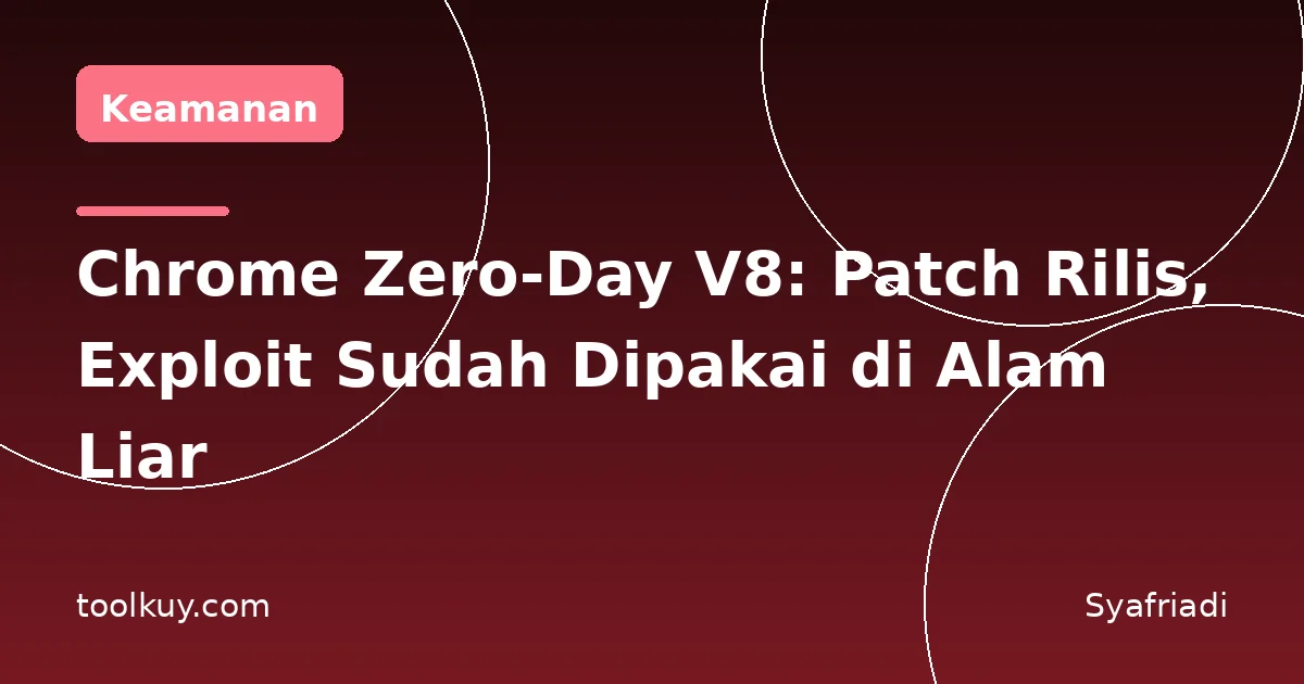 Chrome Zero-Day V8: Patch Baru Rilis, Exploit Sudah Dipakai di Alam Liar