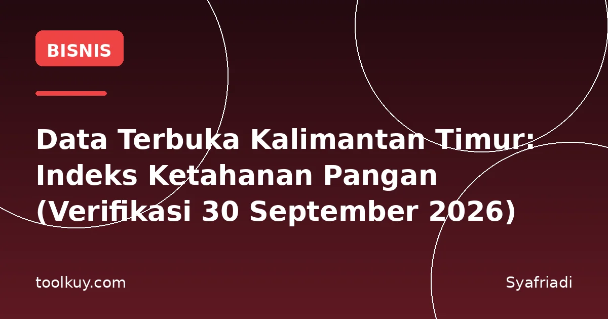 Data Terbuka Kalimantan Timur: Indeks Ketahanan Pangan (Verifikasi 30 September 2026)