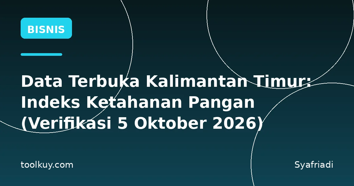 Data Terbuka Kalimantan Timur: Indeks Ketahanan Pangan (Verifikasi 5 Oktober 2026)