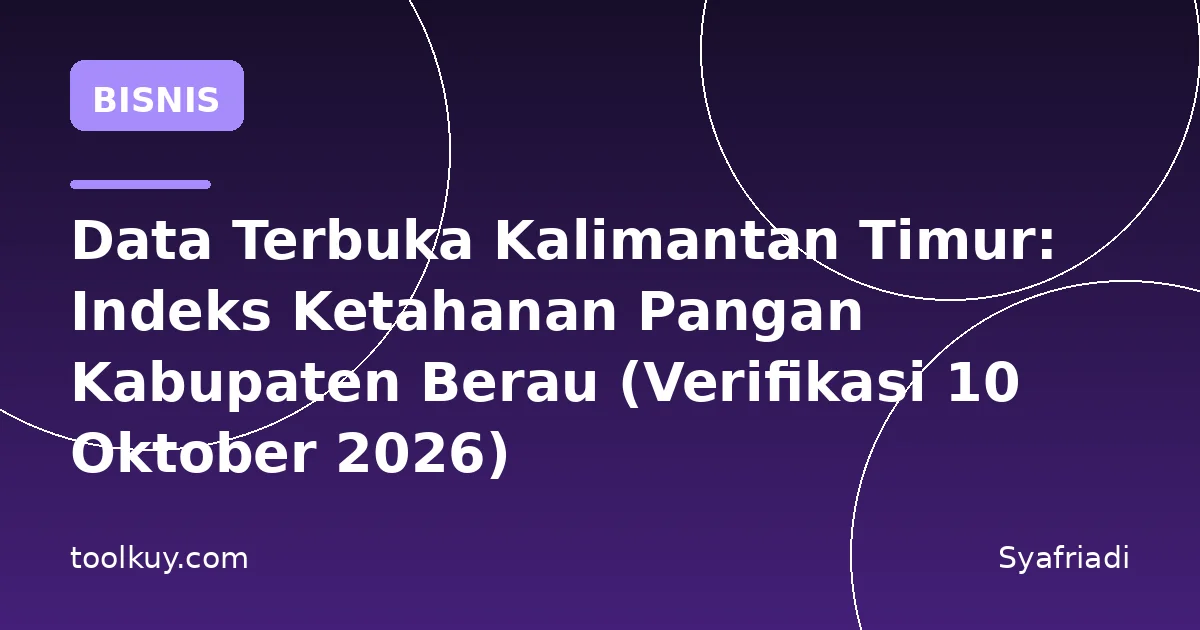 Data Terbuka Kalimantan Timur: Indeks Ketahanan Pangan Kabupaten Berau (Verifikasi 10 Oktober 2026)