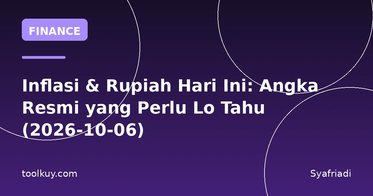 Inflasi & Rupiah Hari Ini: Angka Resmi yang Perlu Lo Tahu (2026-10-06)