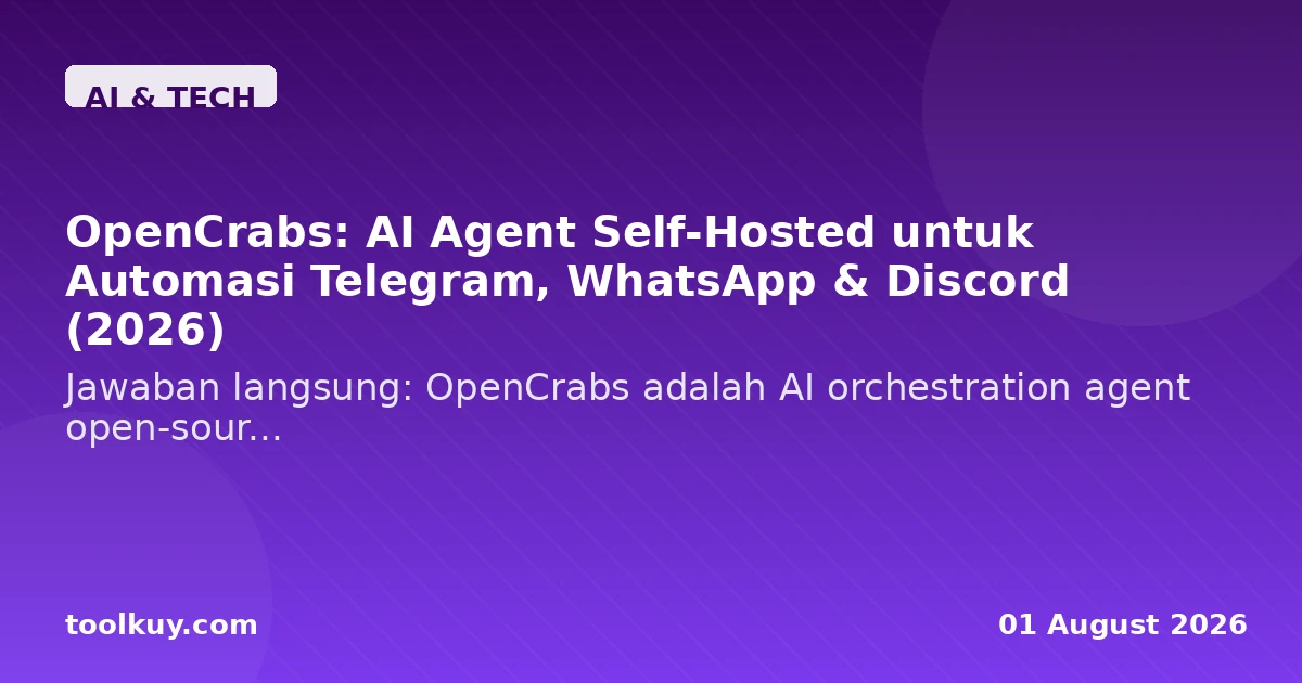 OpenCrabs: AI Agent Self-Hosted untuk Automasi Telegram, WhatsApp & Discord (2026)