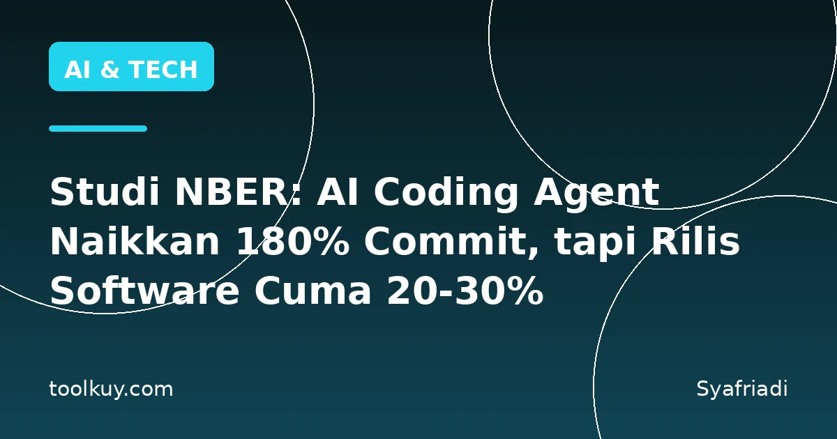Studi NBER: AI Coding Agent Naikkan 180% Commit, tapi Rilis Software Cuma 20-30%